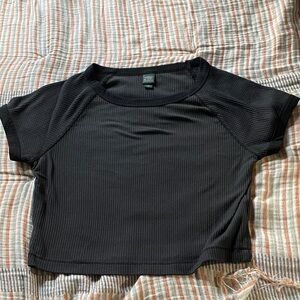 Wild Fable Black/Dark Gray Crop Top